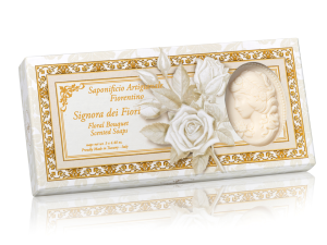 KAMEA ~ Zestaw tłoczonych mydeł w eleganckim, ozdobnym pudełku 3X125g (ref. K208)